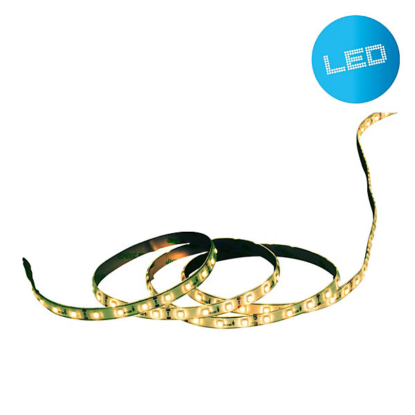 LED 'Stripe' d'environ 5 m de long, avec 2 connecteurs flexibles et bloc d'alimentation enfichable, 300 LED, jaunes