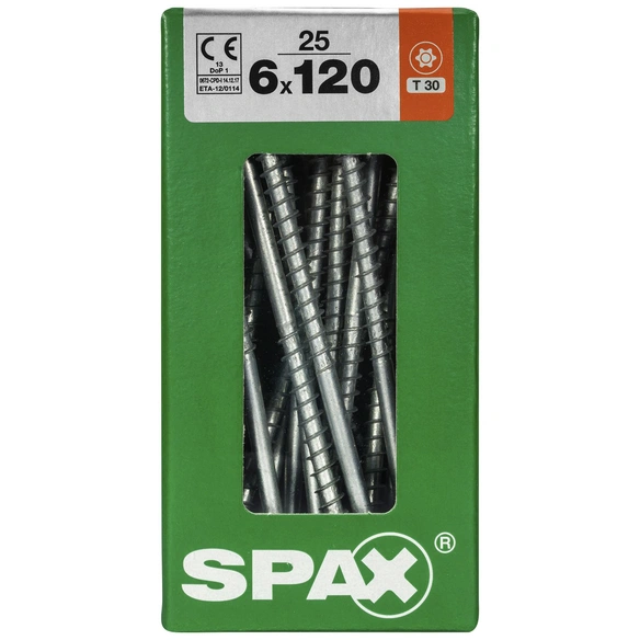 Universalschraube, 6 mm, Stahl, 25 Stk., TRX 6x120 L