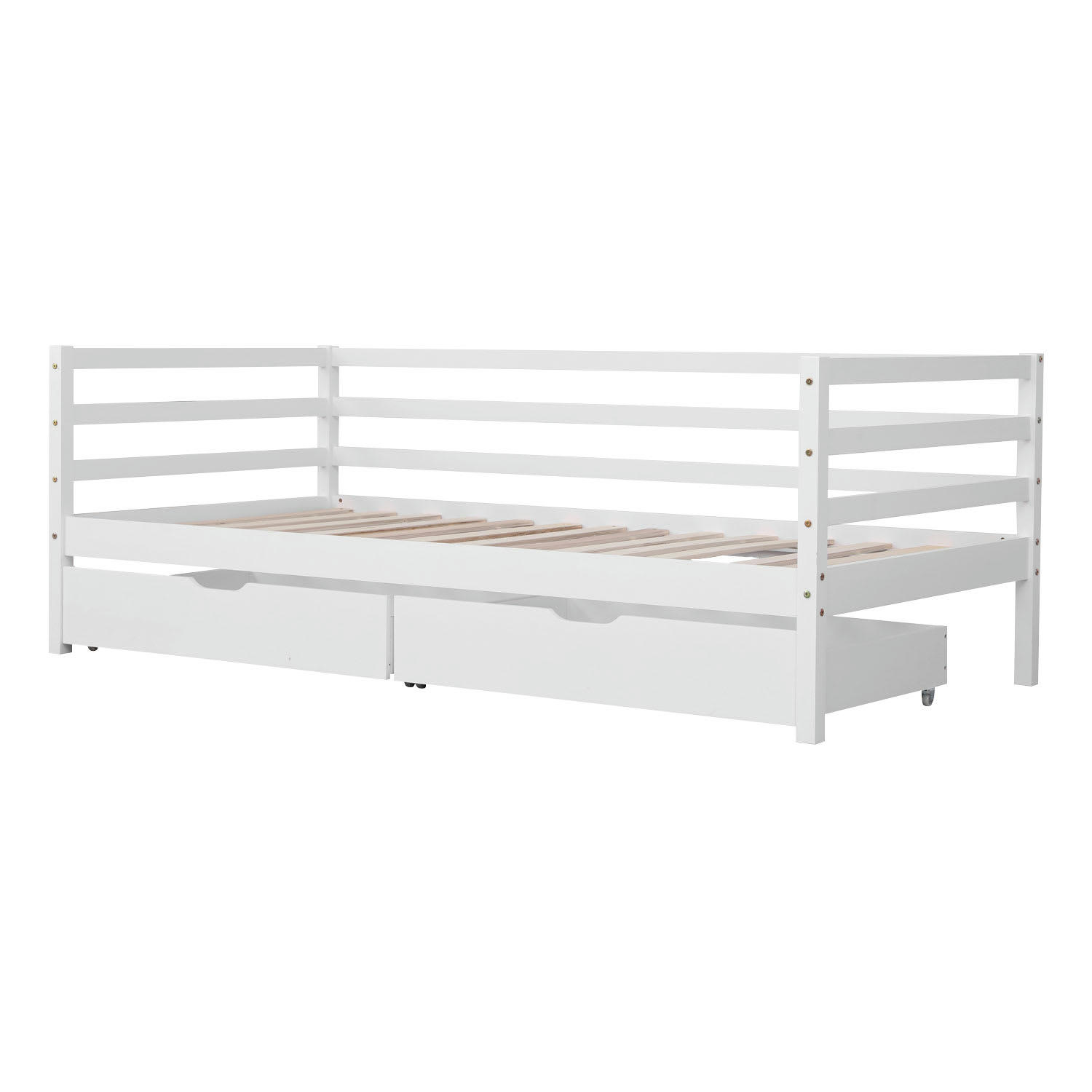 JULES - Lit banquette pour enfant avec tiroirs 190x90cm blanc
