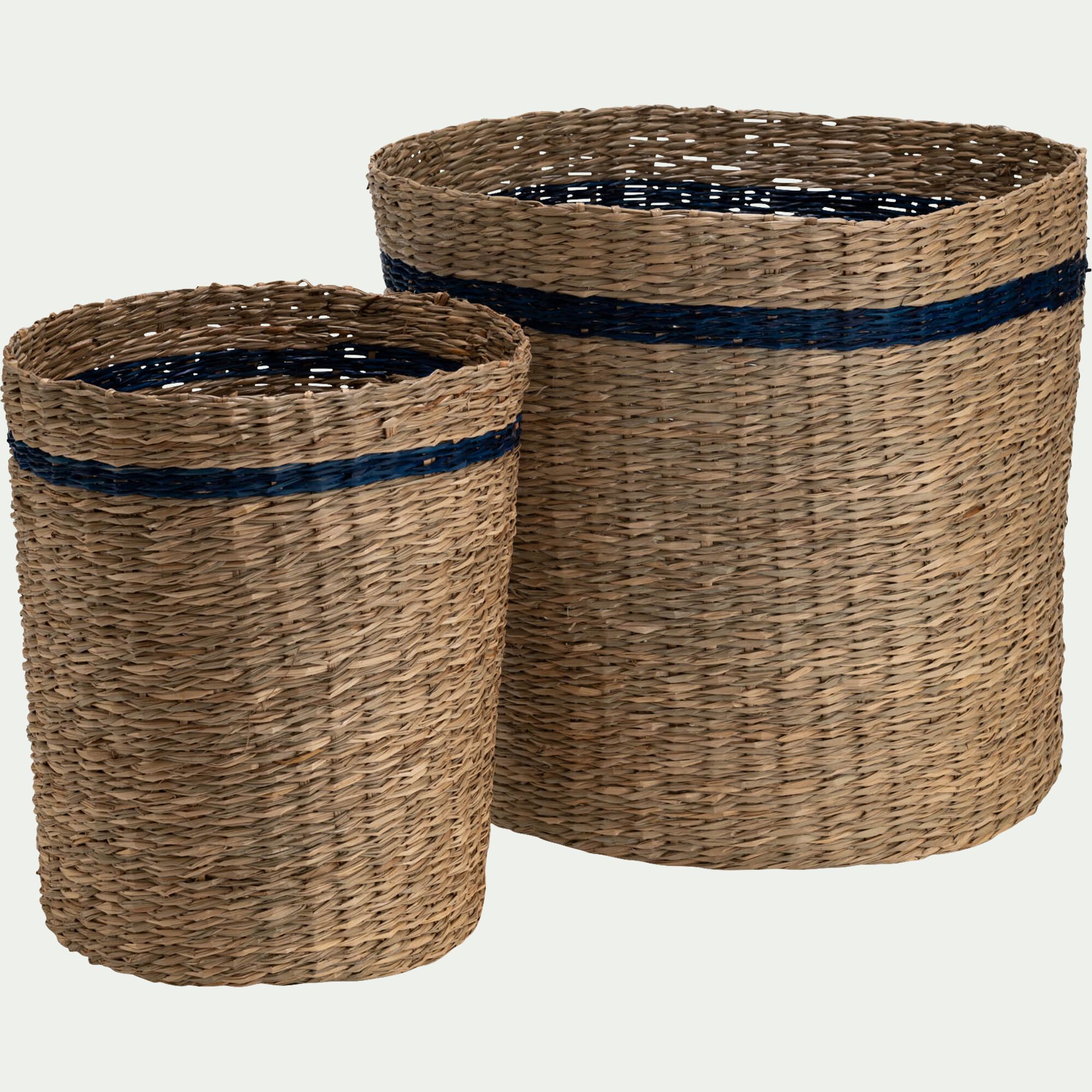 TAVIRA - -*-MH-TAVIRA PANIER DECO 35X35XH40CM JONC/MER GM S