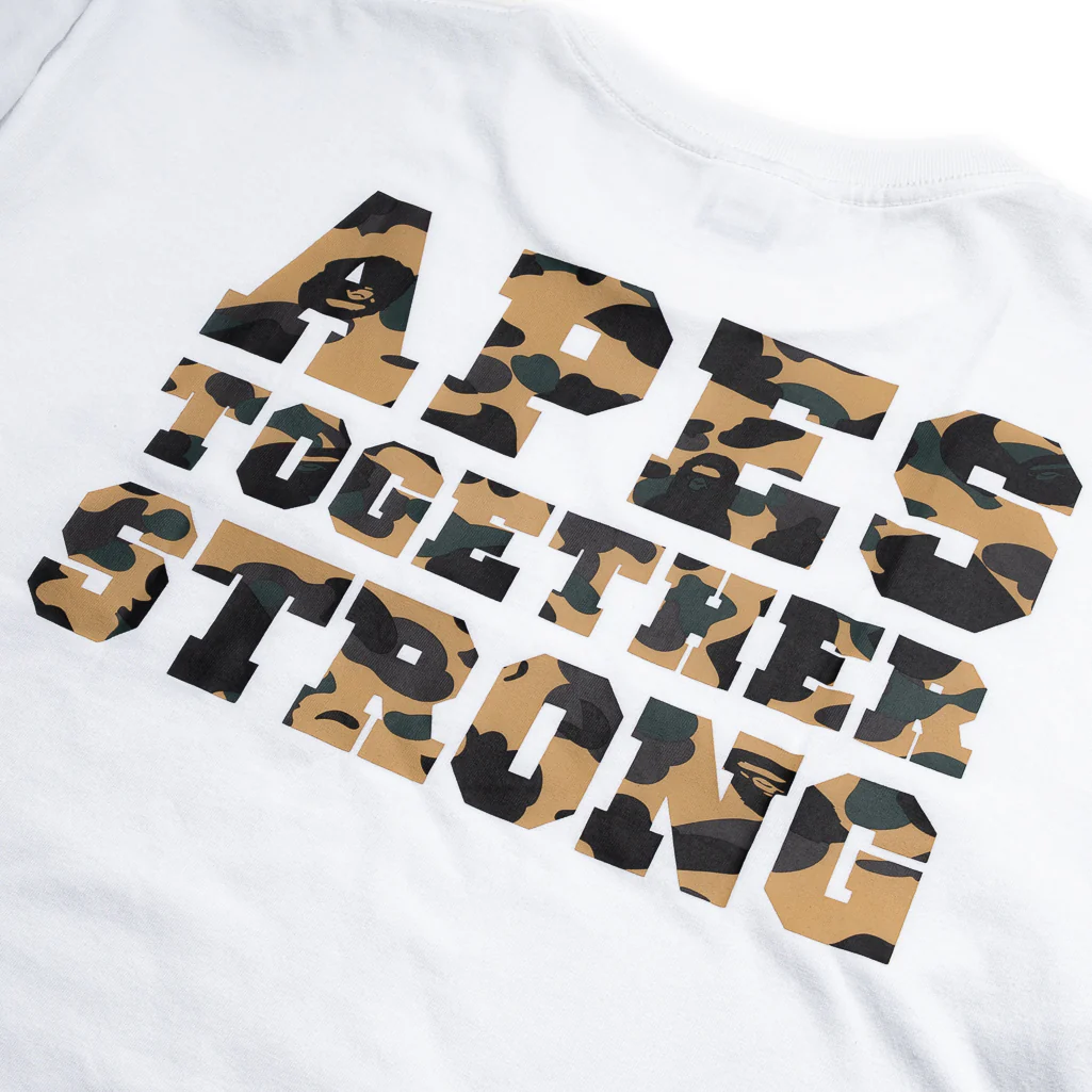 A Bathing Ape 1st Camo College ATS Tee - White/Yellow