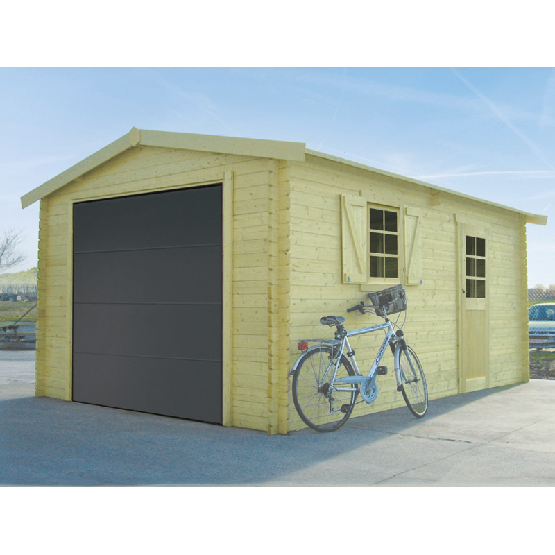 Garage Traditional traité 40 mm avec porte sectionnelle 3,58 x 5,08 m SOLID