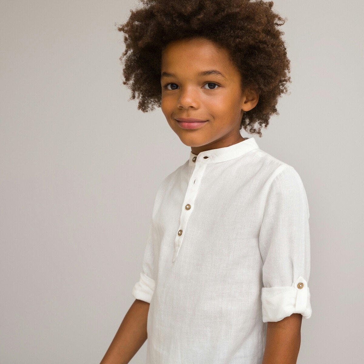 Chemise col mao manches longues