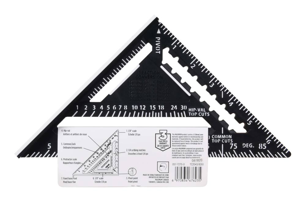 MAXIMUM Plastic Heavy-Duty ABS Square, 7-in, Black