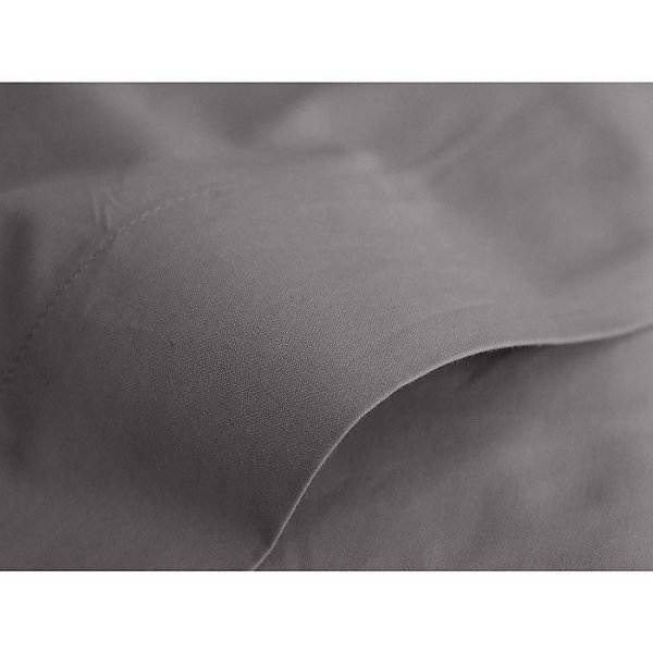 Drap plat percale pur coton peigné longues fibres 80 fils/cm² Vent du sud - Ardoise - 240 x 300 cm pour lit 2 places