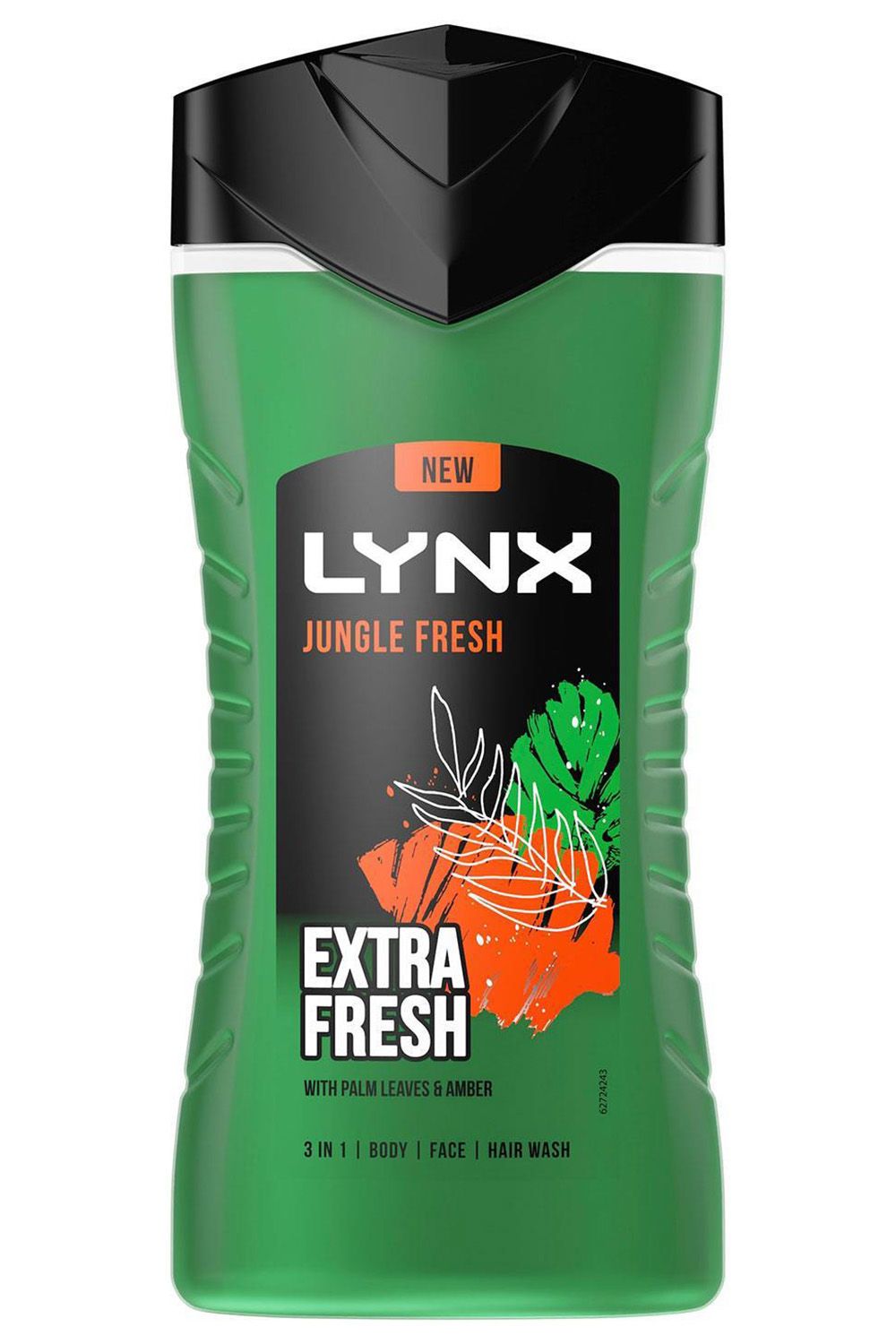 Lynx 3x Shower Gel Jungle Fresh 225ml with Manwasher 2-Sided Shower Tool