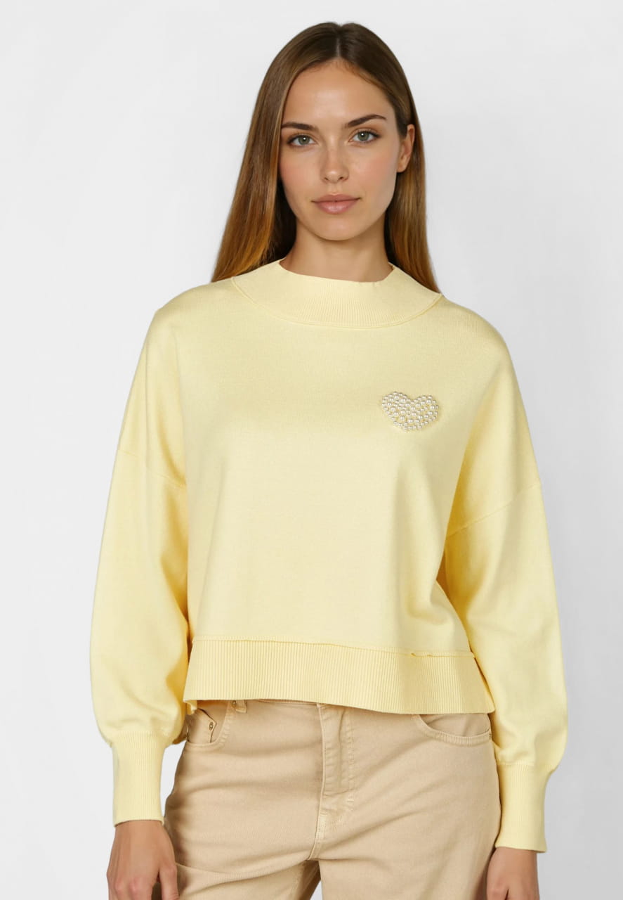 Pullover mit Perlen-Herz