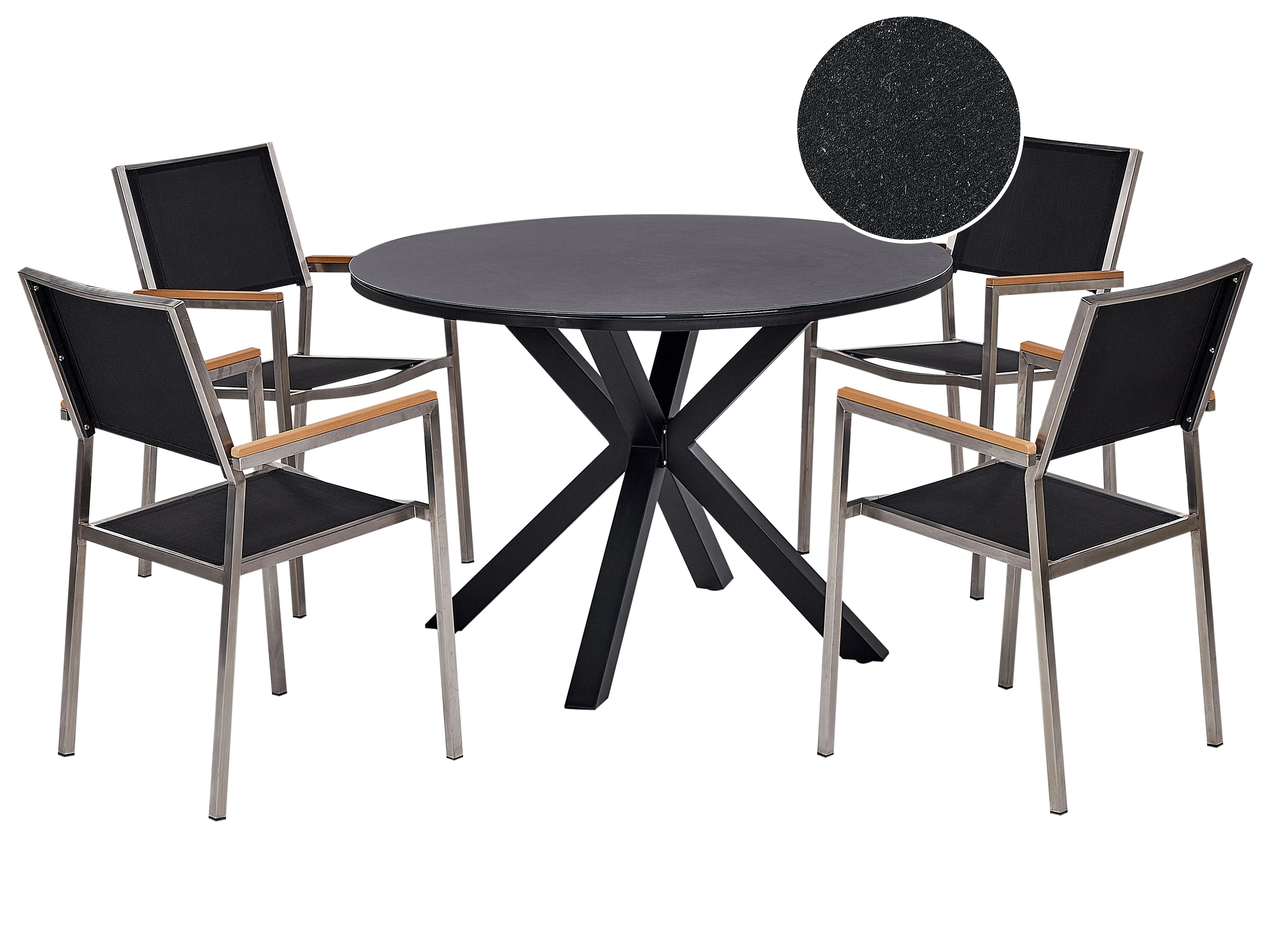 Garden Dining Set 4 Seater MALETTO/GROSSETO Metal Black