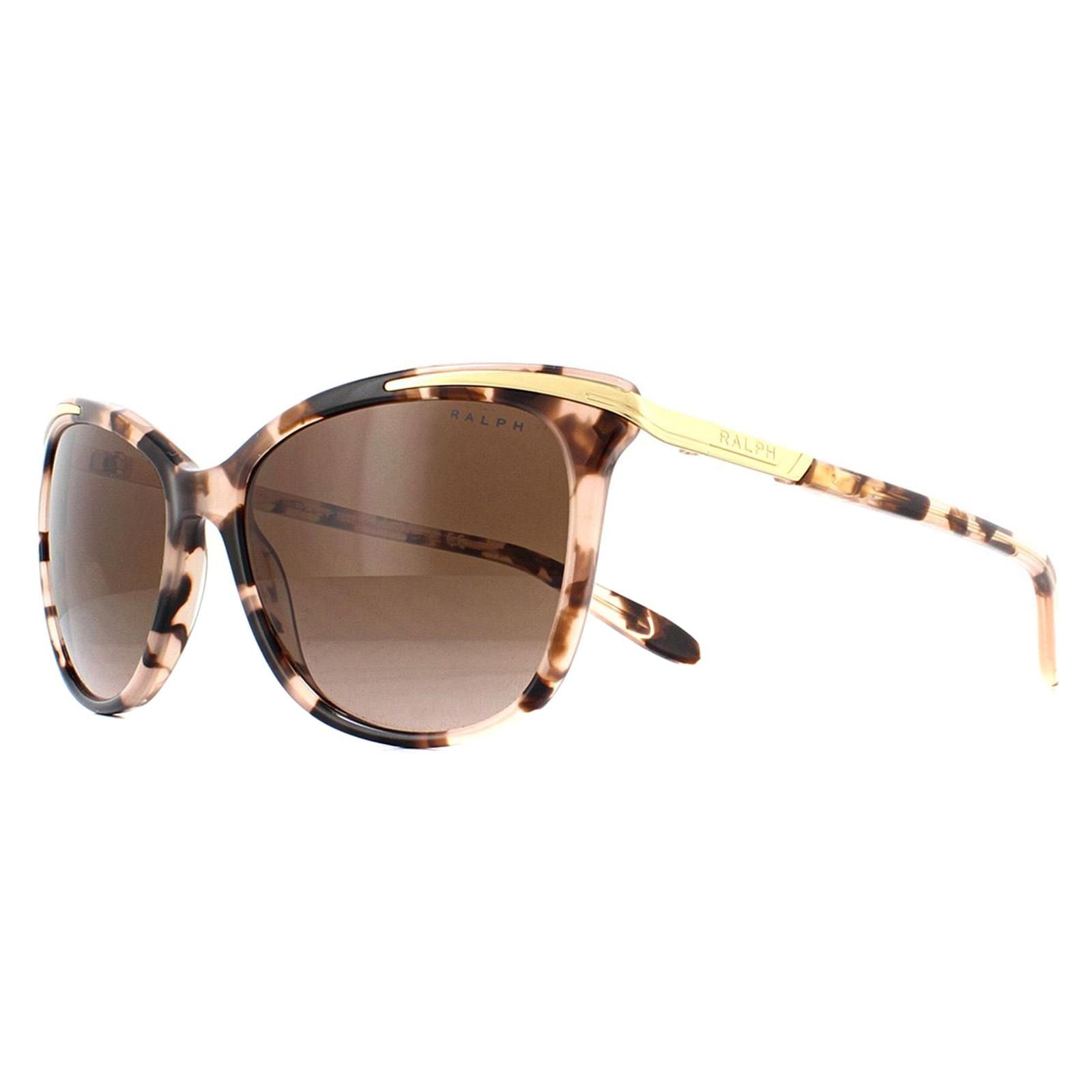Ralph by Ralph Lauren Cat Eye Pink Tortoise Dark Brown Gradient Sunglasses