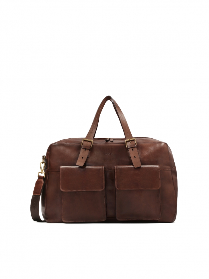 Elegant grain leather travel bag