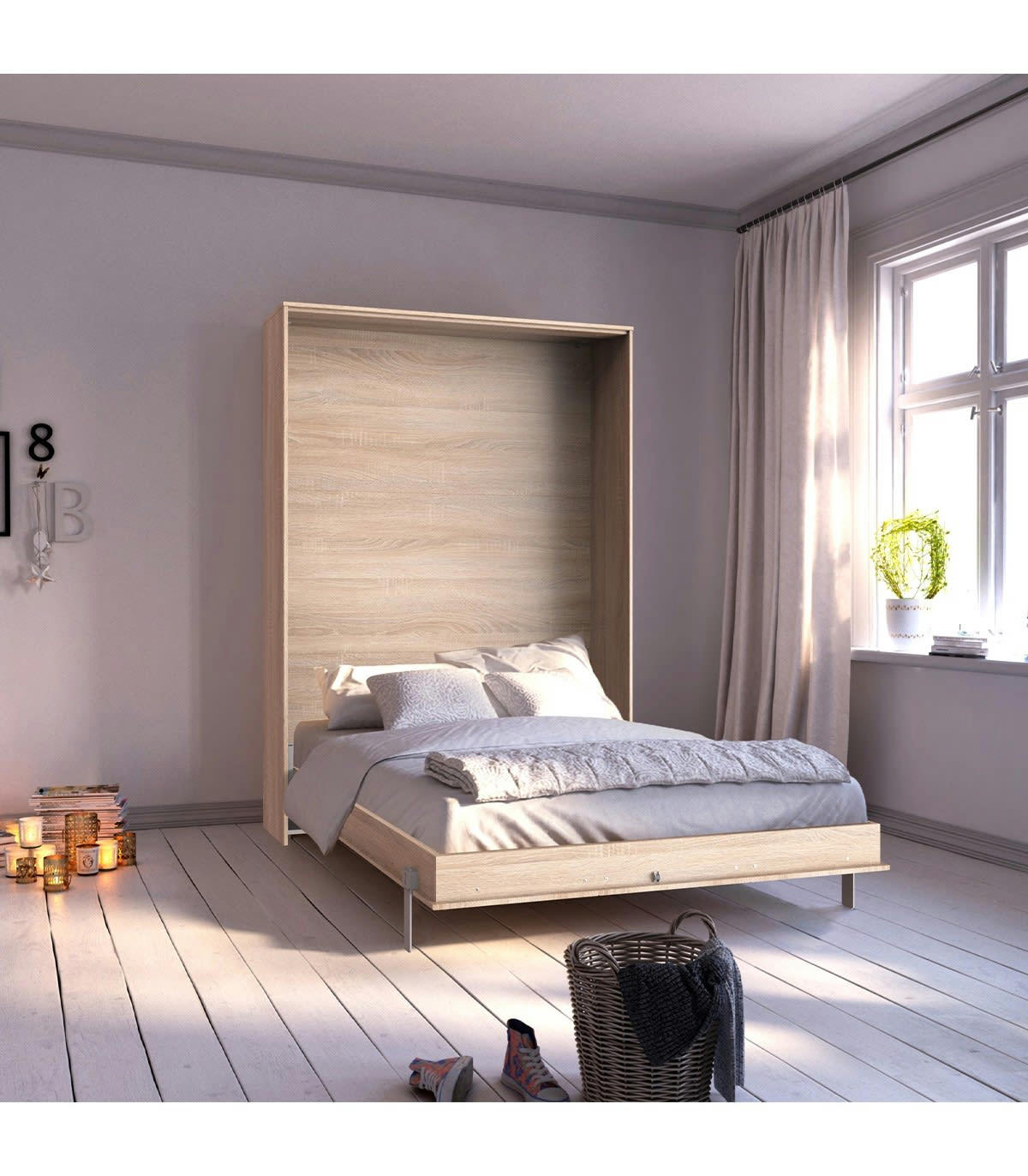 - Lit escamotable vertical 140x200 - L152 cm