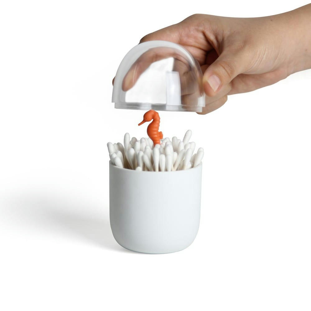 HIPPOCAMPE - Boite à coton-tiges hippocampe