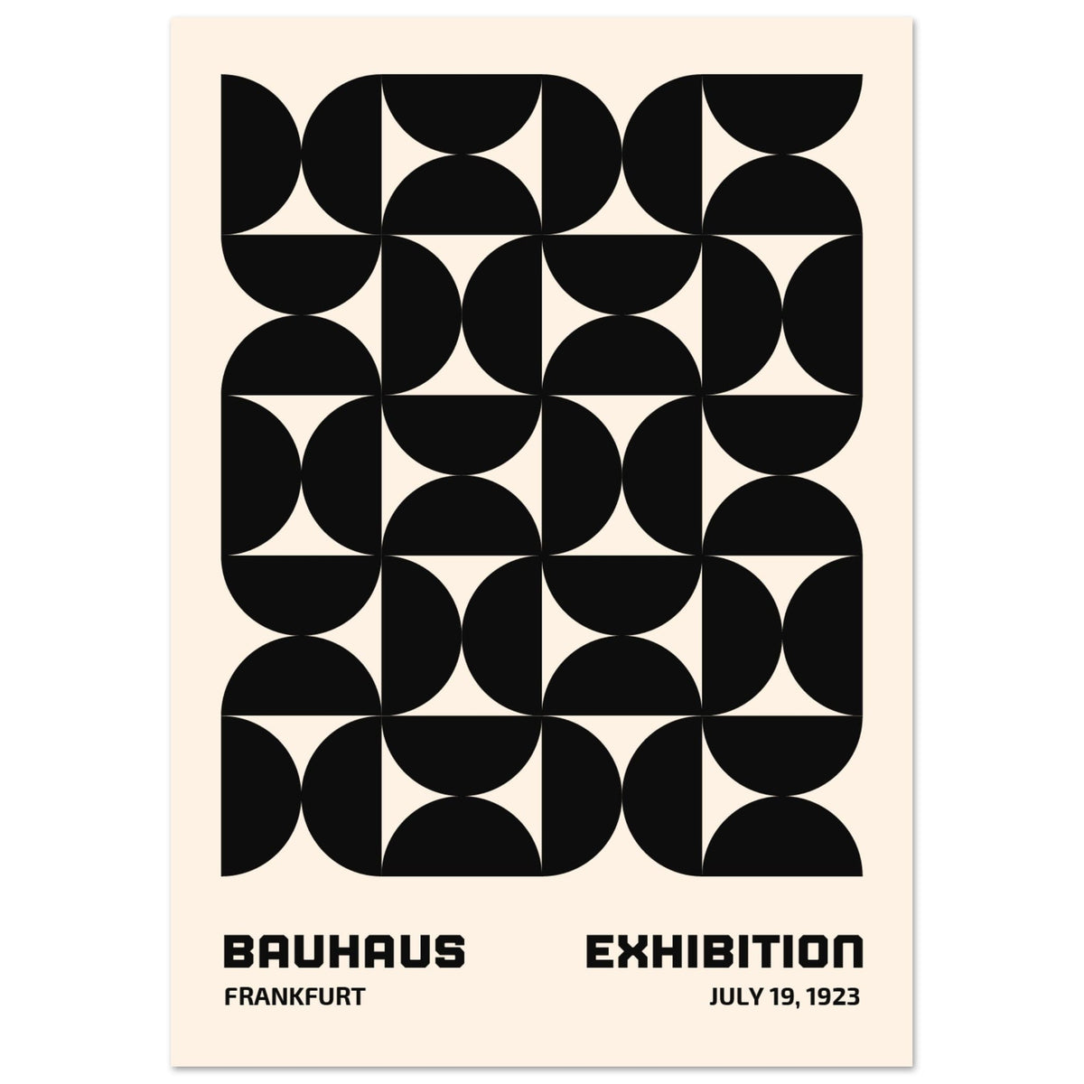 Artfulprints Poster Bauhaus - 19 juli 1923 zwart  - A4 21x29.7 cm - Zwart / Wit