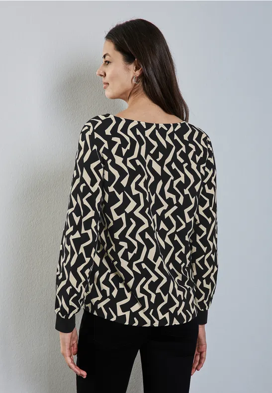 Bedruckte Rundhalsbluse