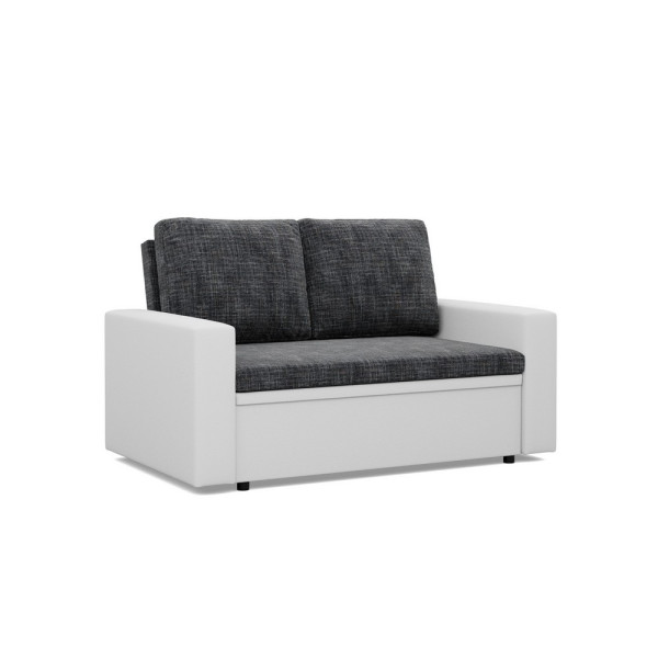 Rozkładana sofa, CAPERO, ekoskóra, 148x87x90 cm, biały, szary | TYLETEGOTU
