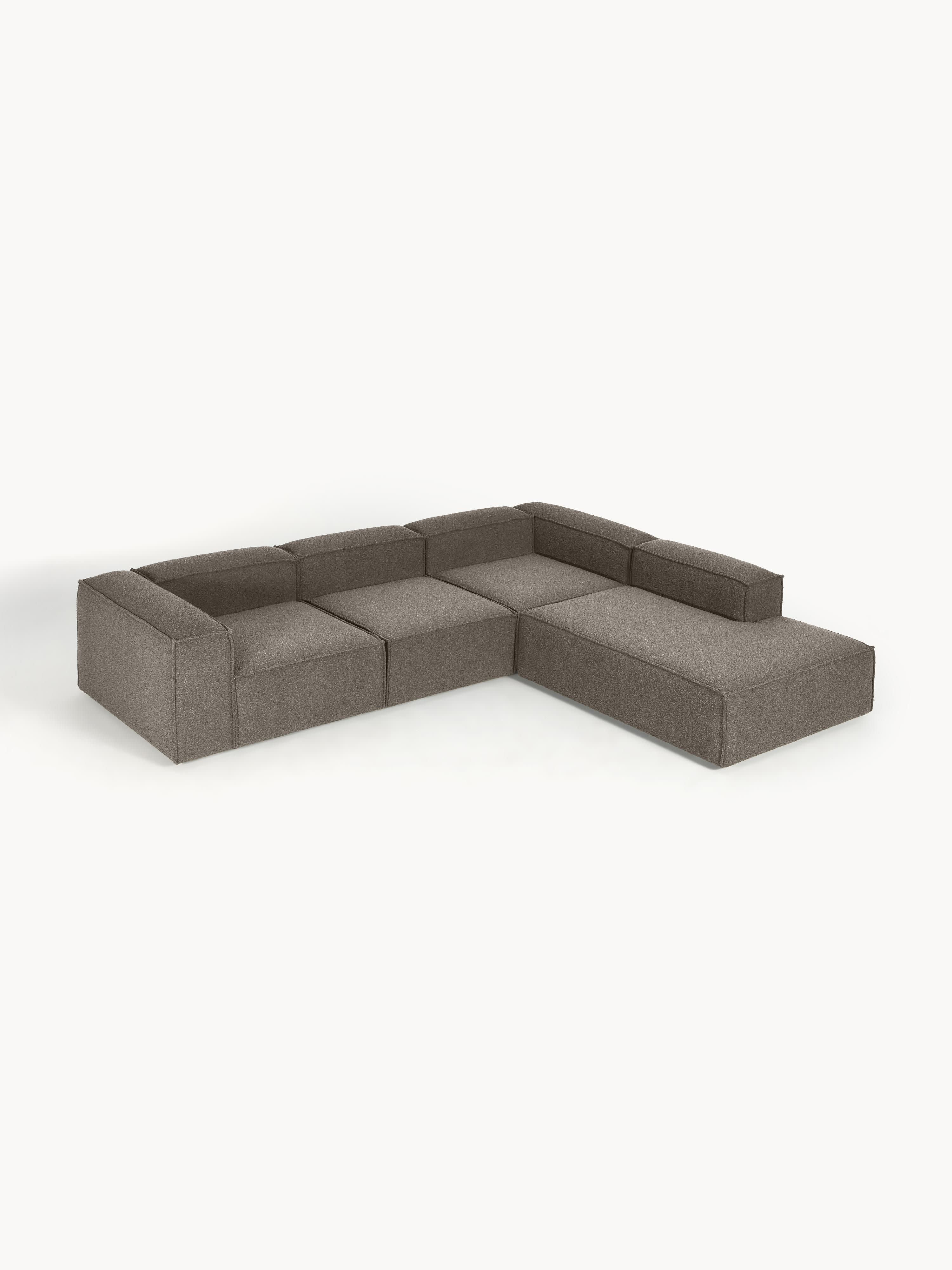 Modulares XL-Ecksofa Lennon (4-Sitzer) aus Bouclé