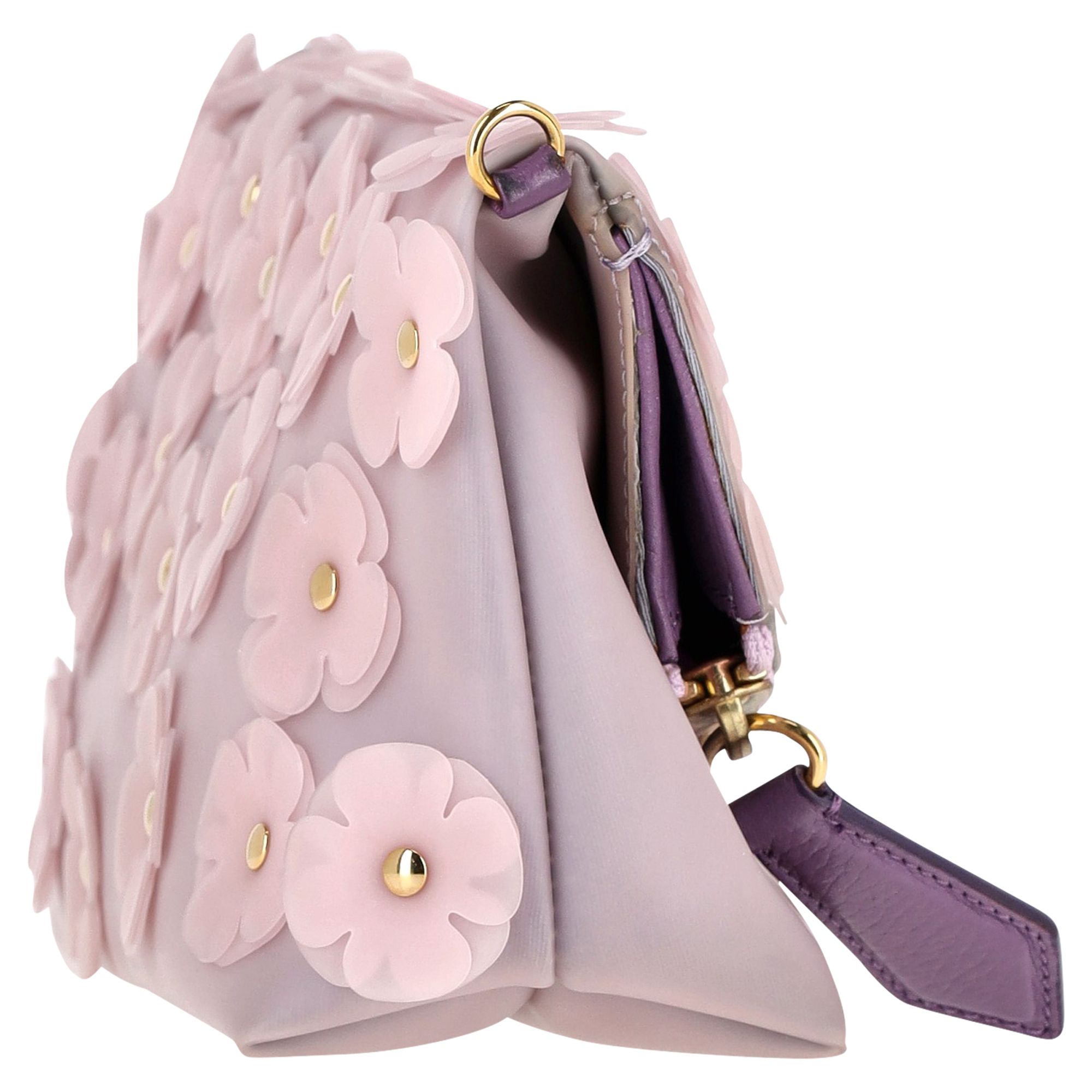 Burberry Preloved The Petal in Flowers Pouch in Purple Rubber