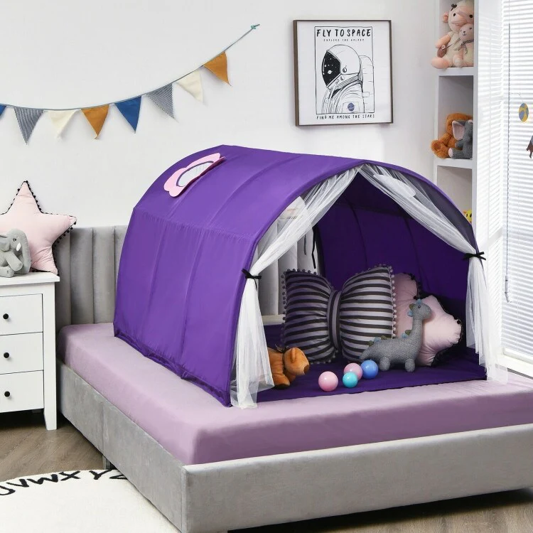 Kids Galaxy Starry Sky Dream Portable Play Tent with Double Net Curtain - 57 (L) x 40 (W) x 32.5 (H)