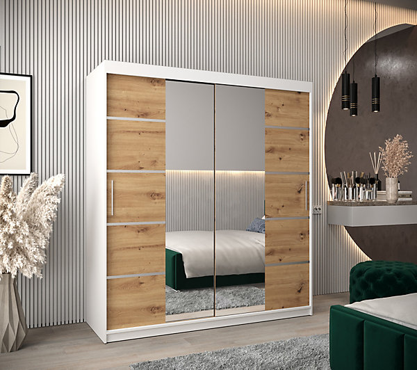 Armoire Verona 4 a portes coulissantes H. 200 x L. 180 x P. 62 2 portes