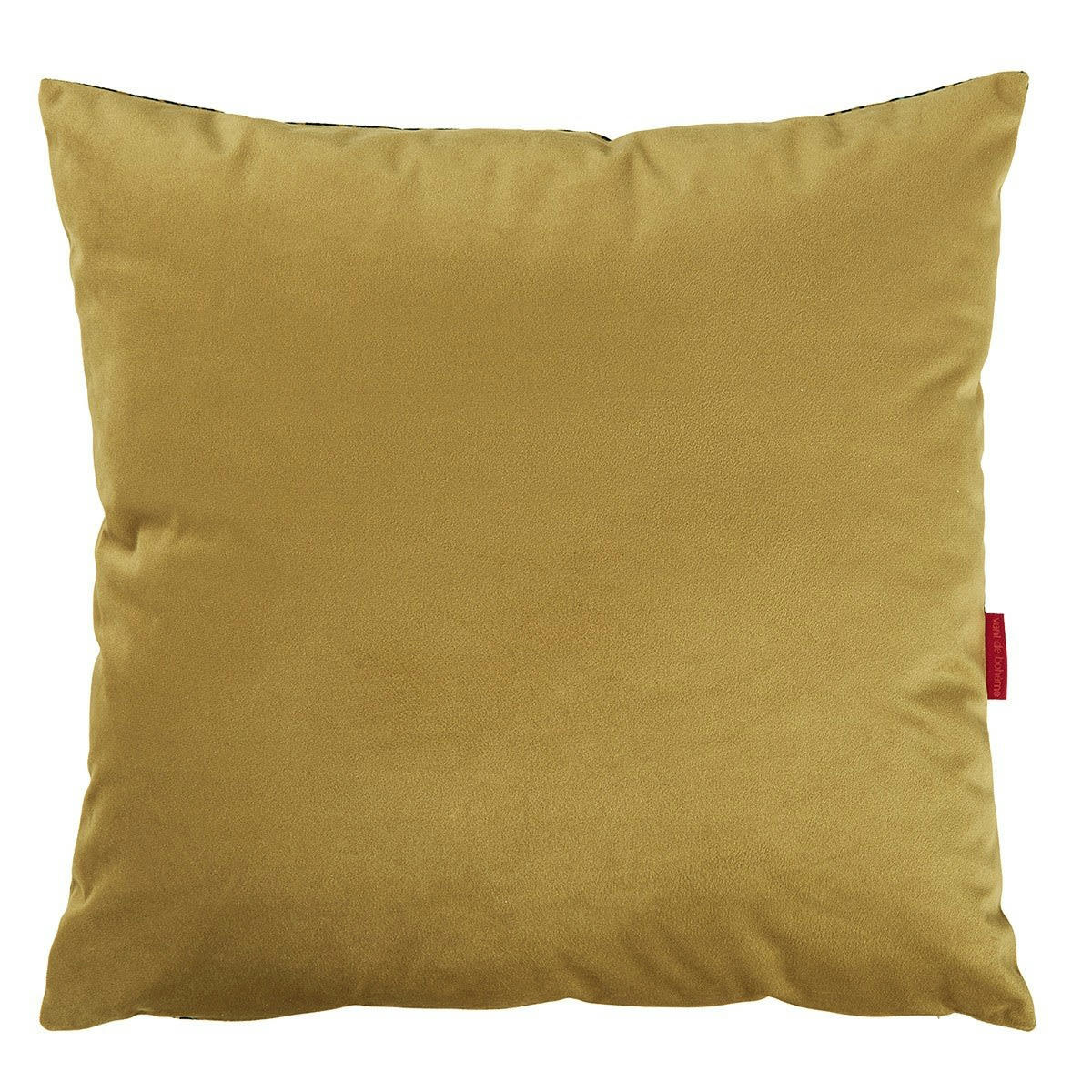 MOOREA - Housse de coussin velours imprimé graphique doré 45x45cm