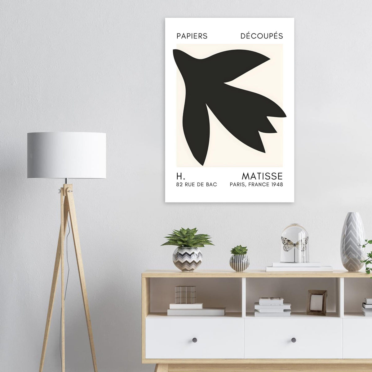 Artfulprints Poster Matisse – Shapes in the air black  - 70x100 cm - Zwart