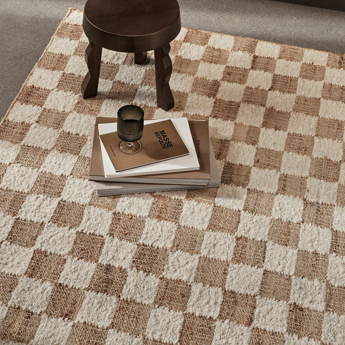 Ferm Living - Check Woll-Jute Teppich