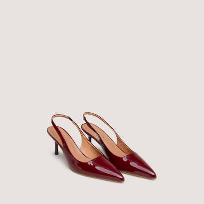 Escarpins à bouts pointusen vernis bordeaux | DIAMANTINE
