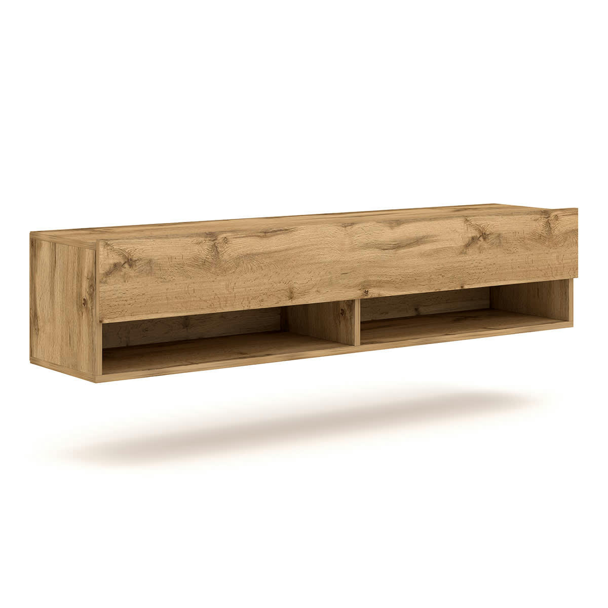 DERBY 140 - Meuble tv mural 1 porte 140 cm naturel