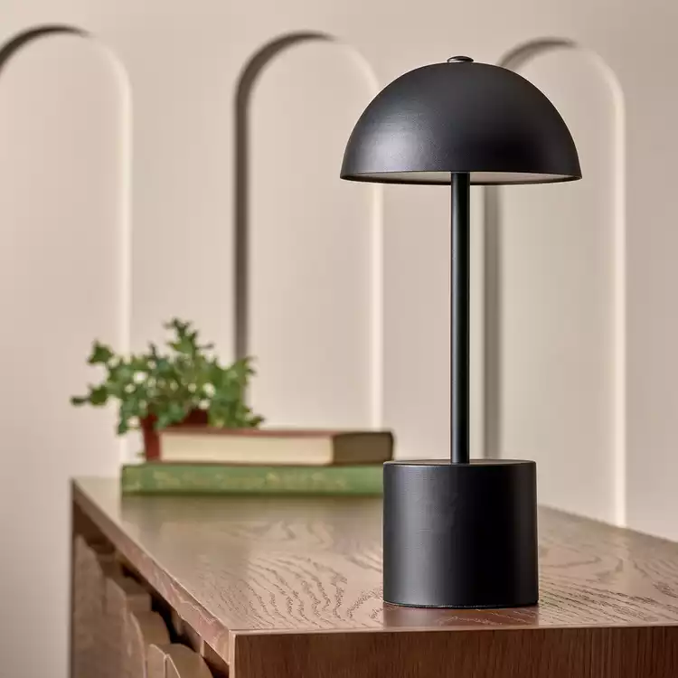 Habitat Rechargeable Mushroom LED Table Lamp - Black