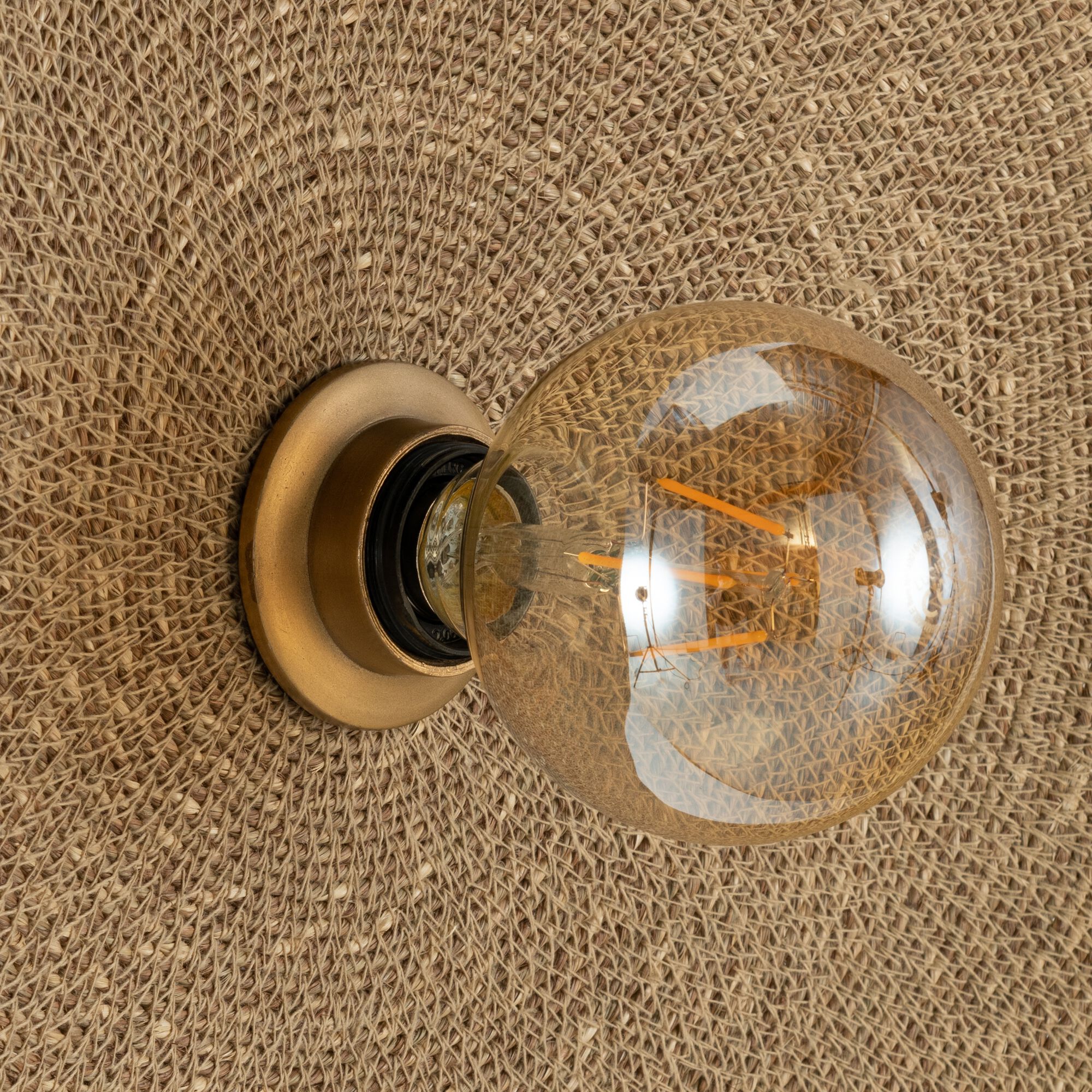 FIRA - Applique murale électrifiée en jonc de mer D61cm - naturel