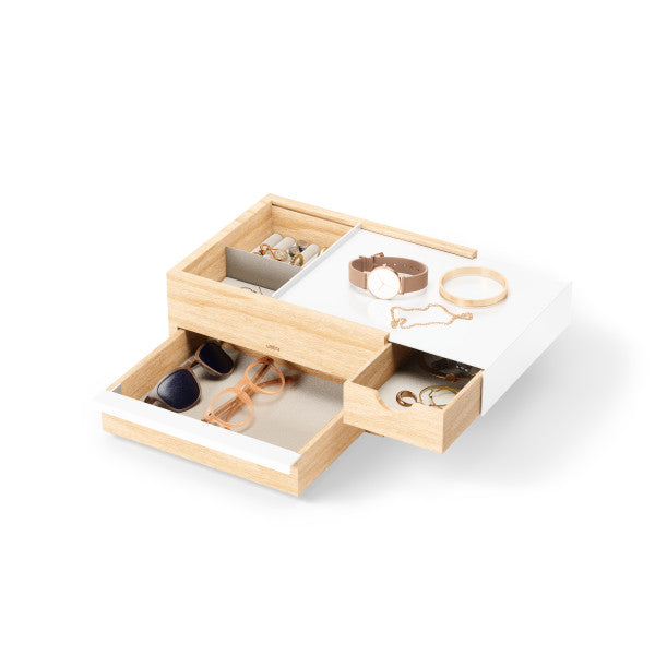 Umbra sieradendoos Stowit - 26 x 22 x 12 cm - Wit/naturel