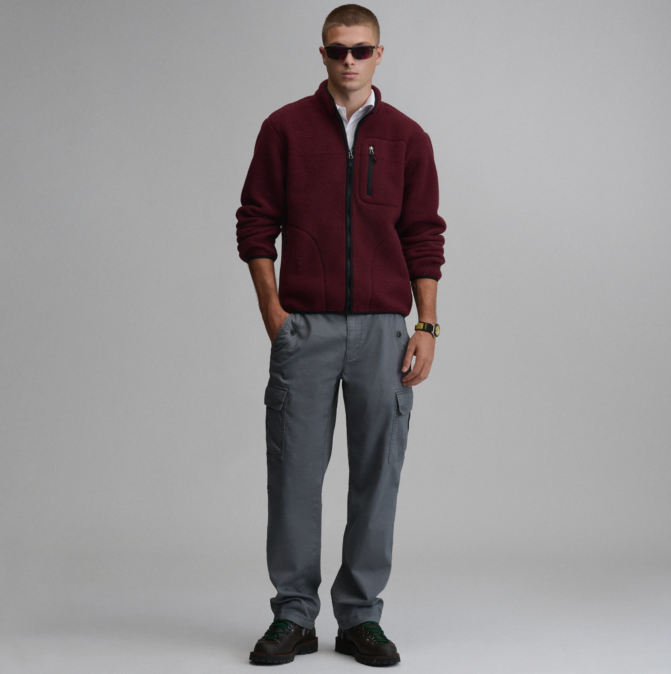 Men's Journey Full-Zip Solid Fleece Pullover