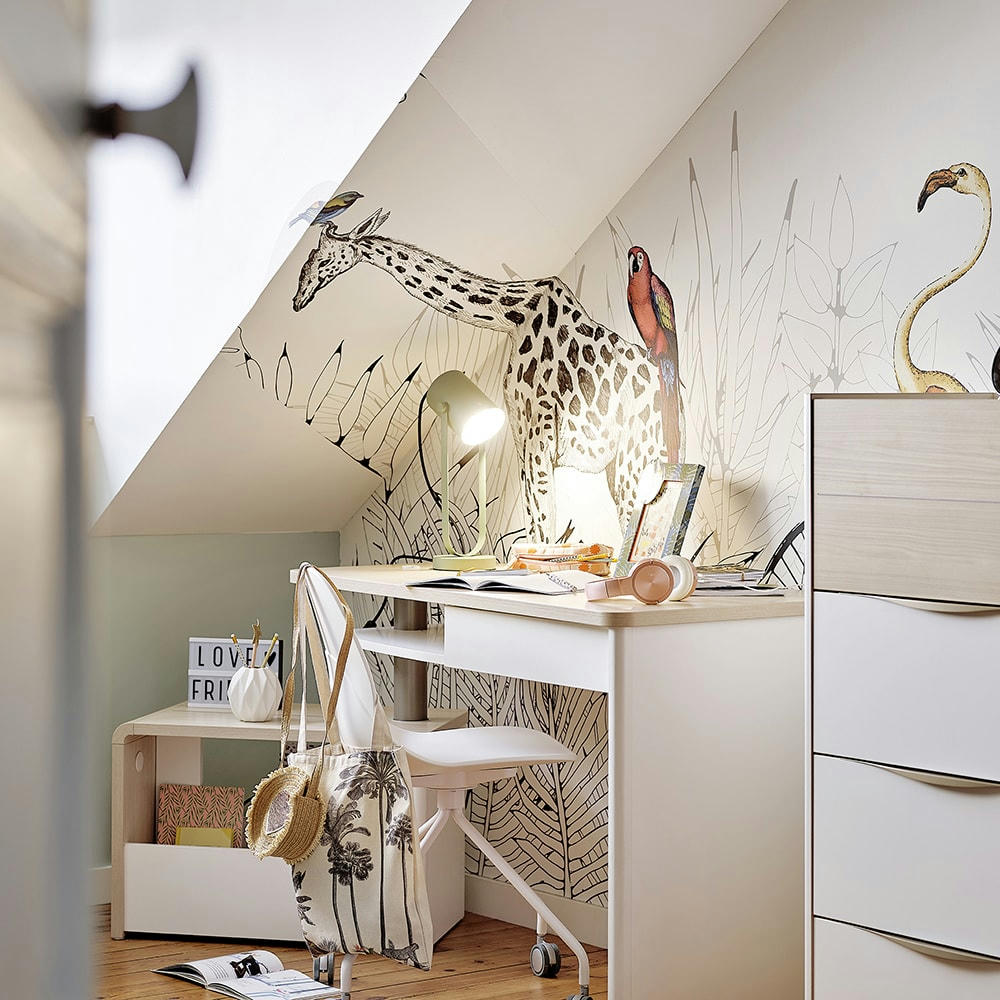 MISTRAL - Chiffonnier 4 tiroirs effet bois finition bois