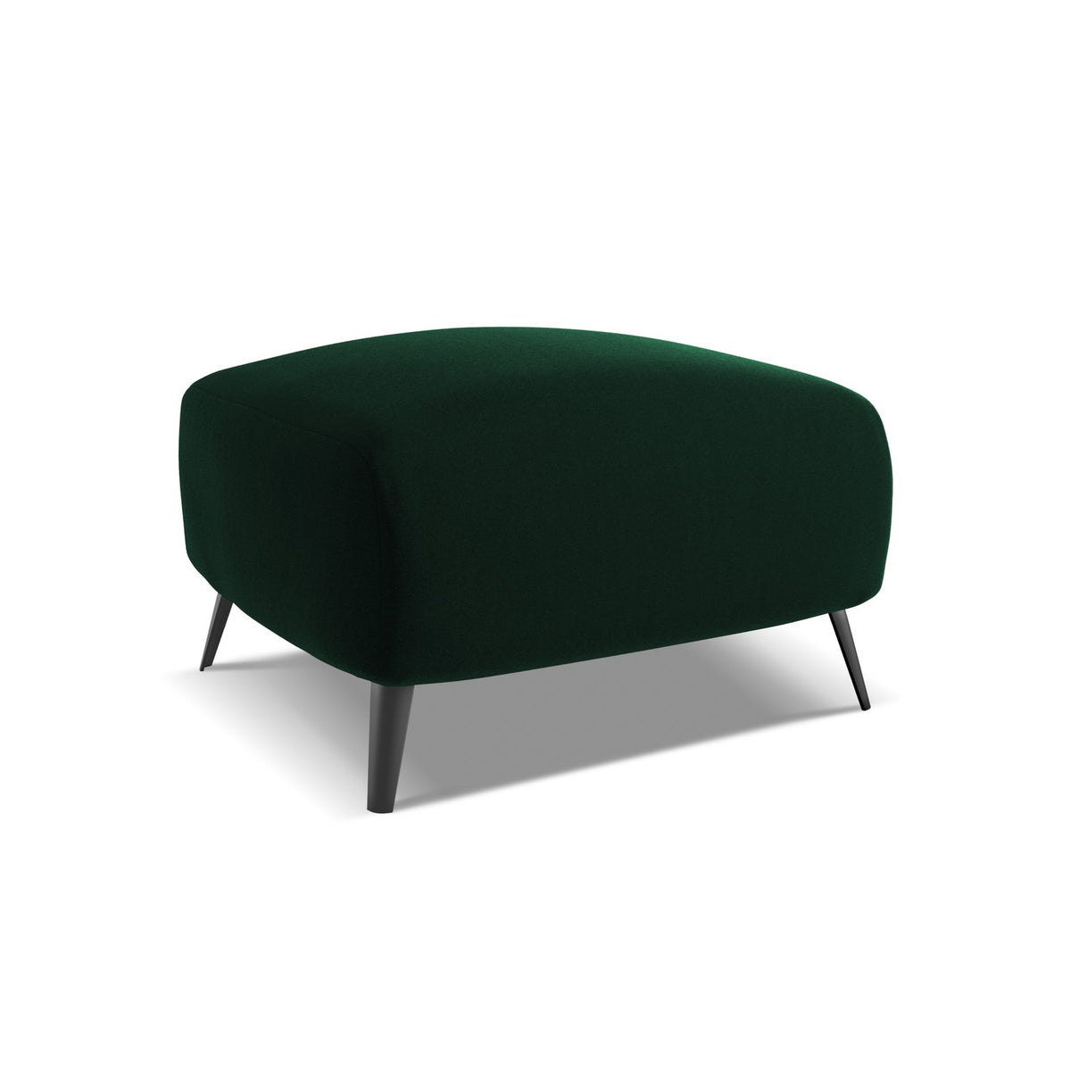 LaMiaSofa Poef Genova - velours - flessengroen - 65x65x44