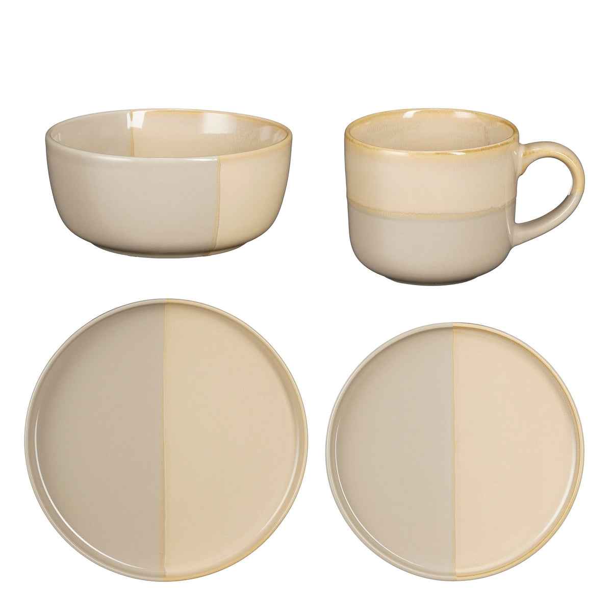 Mica Decorations Ozzu Serviesset 4 Persoons - Steengoed - Grijs