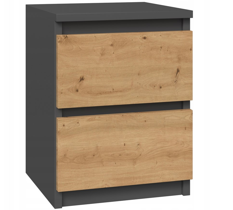 Szafka komoda stolik nocny 2 szuflady SM2 antracyt artisan