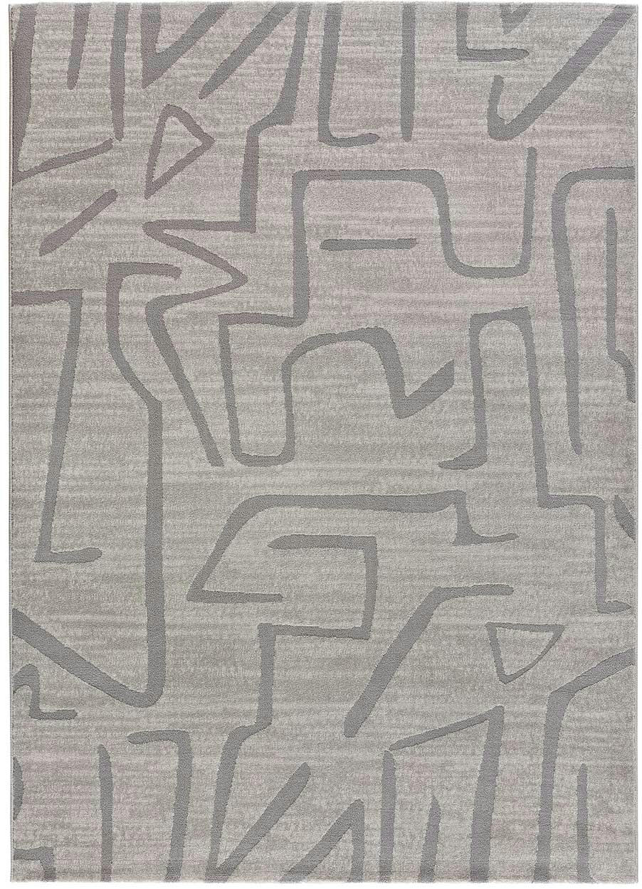 HL-AFRICA - Tapis de style ethnique en relief dans les tons gris, 80X150 cm