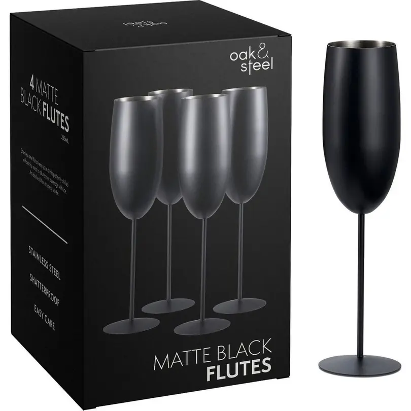Sektglas 4er-Set Oak & Steel