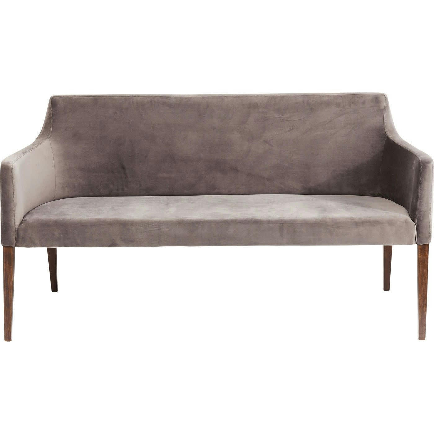 MODE - Banquette avec accoudoirs 3 places en velours gris