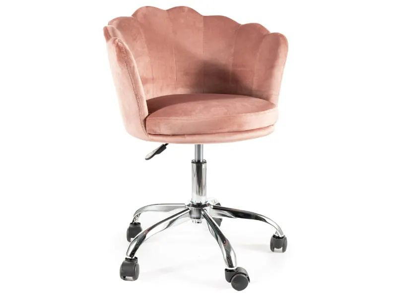 Fotel obrotowy ROSE VELVET antyczny róż