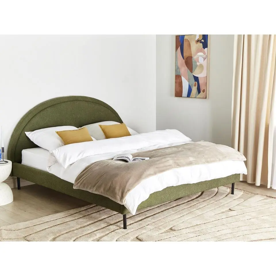 MARGUT - Bed - Groen - 180 x 200 cm - Boucl&eacute;