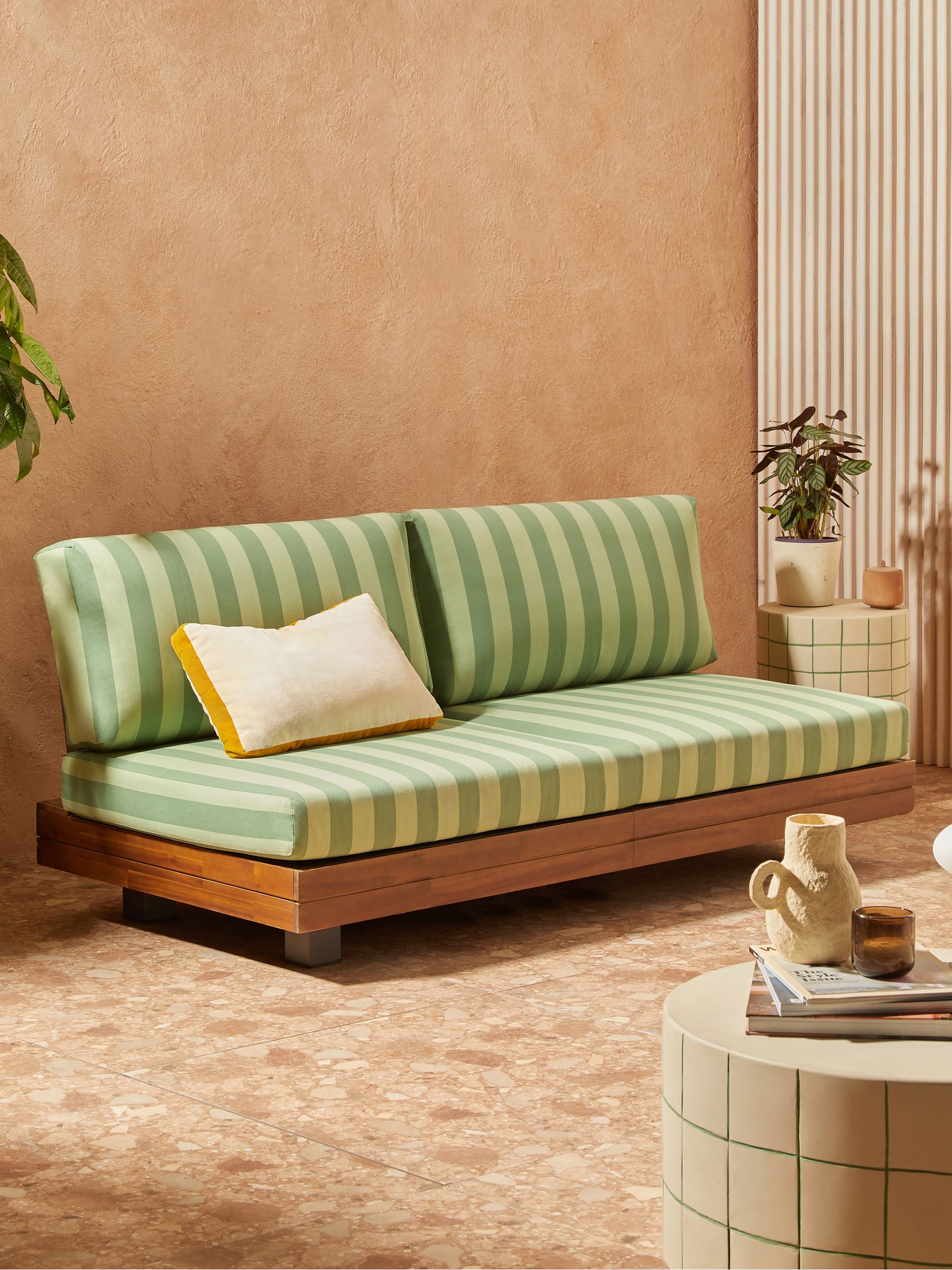 Avarna Garden 2 Seater Sofa in Green Stripe
