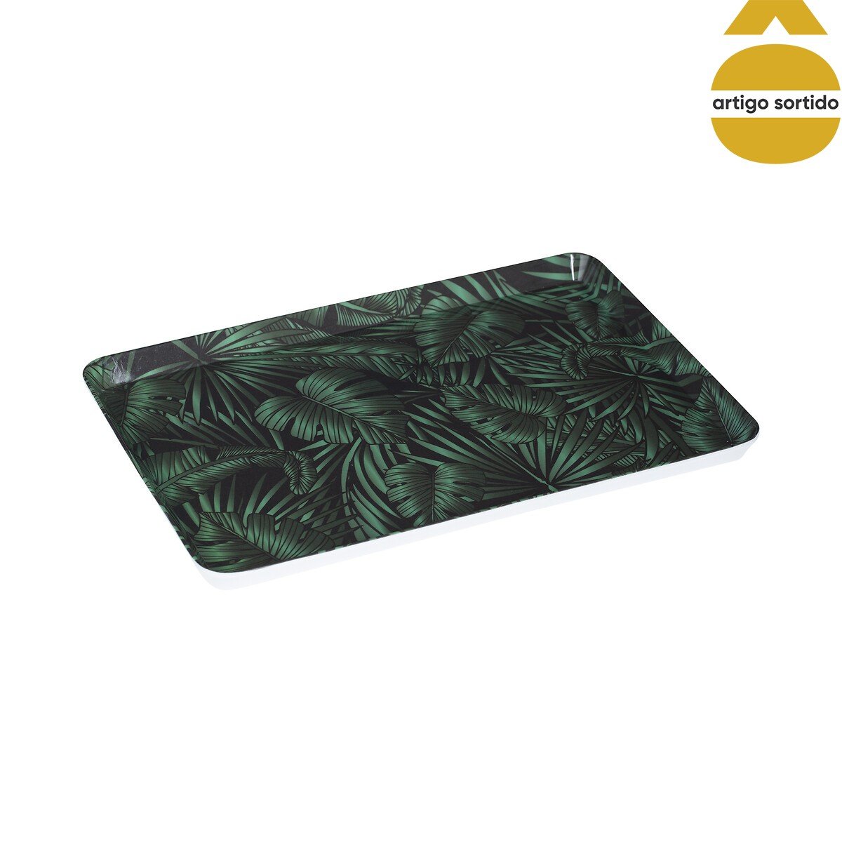 Tabuleiro de melamina decoração folhas