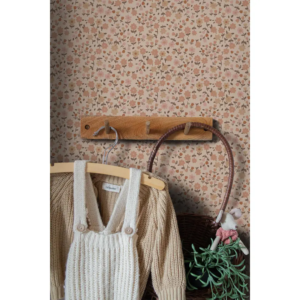 ESTAhome behang bloemetjes terracotta roze - 53 cm x 10.05 m