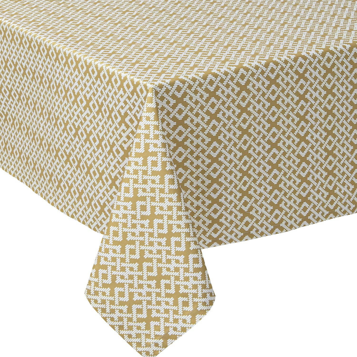 TRIBU - Nappe en satin de coton jaune osier 150x150cm