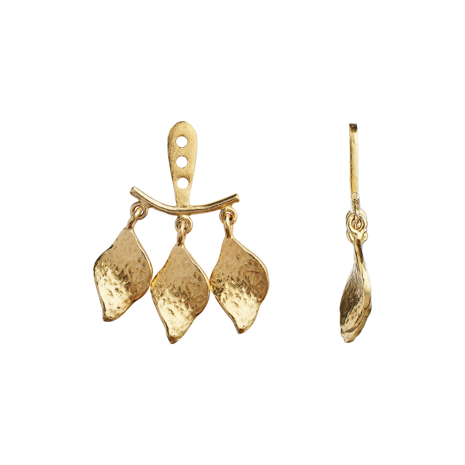 Three Dancing Ile De L'Amour Behind Ear Earring Single, gold