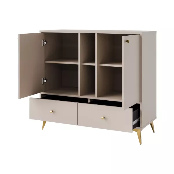 Komoda z szufladami do salonu Sakai 1 2F 2S T825 Beżowy
