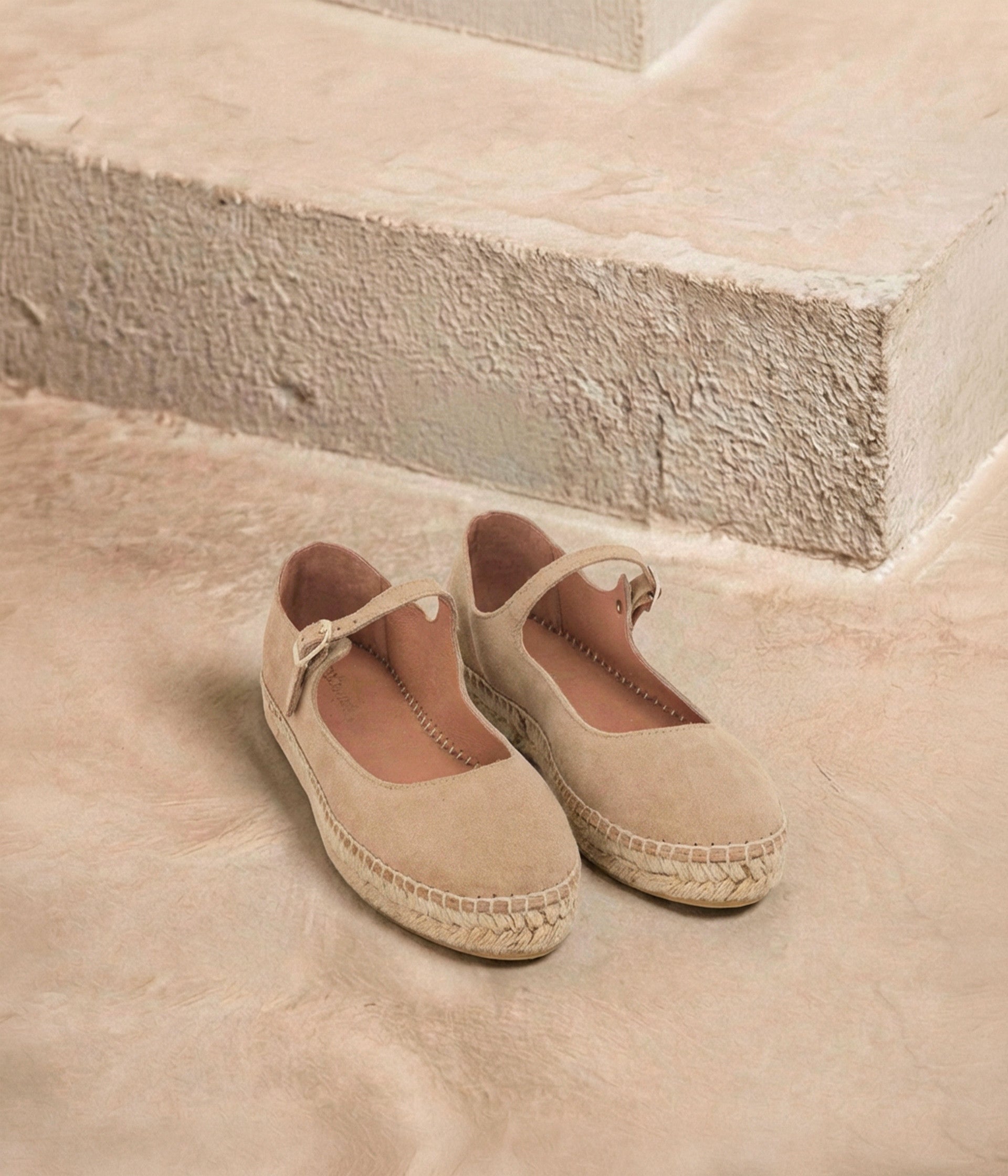 Espadrilles velours beige Nelly