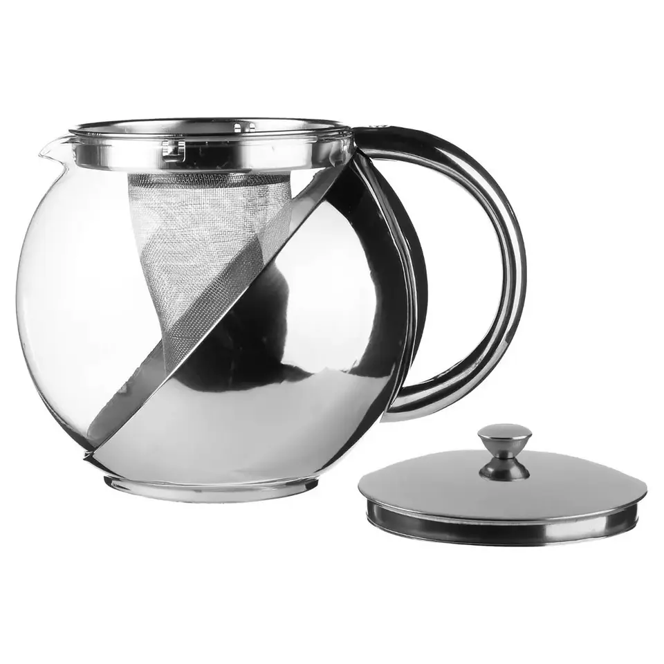Secret de Gourmet - Theepot - glas/rvs - met filter - 1100 ml