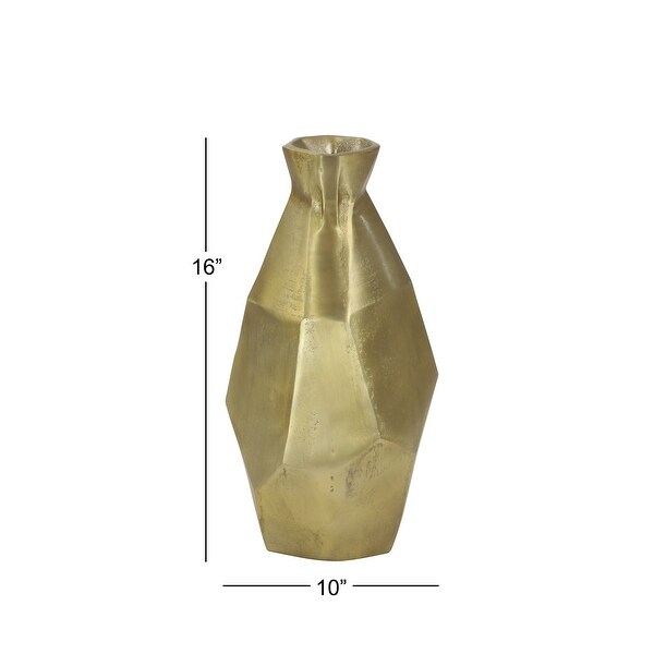Modern Gold Metal Geometric Vase
